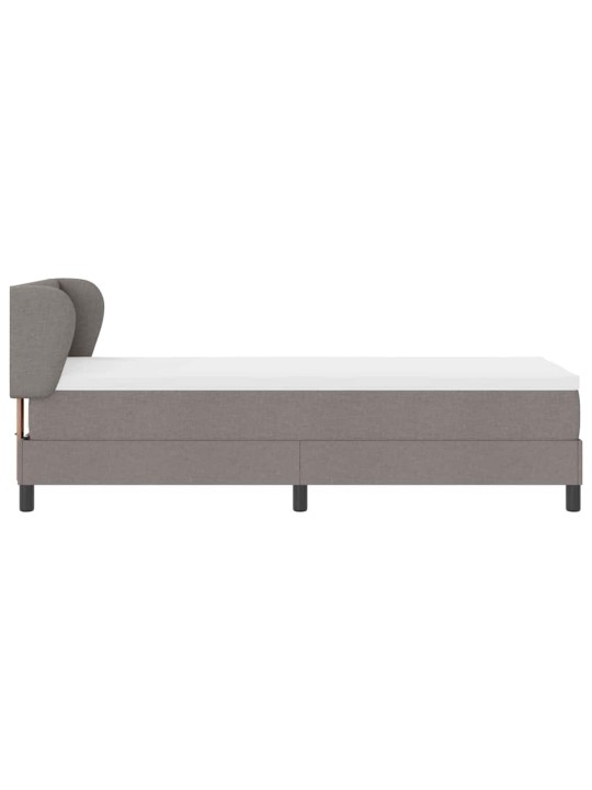 Kontinentālā gulta ar matraci pelēkbrūna 80 x 200 cm audums