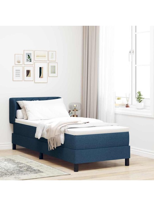 Kontinentālā gulta ar matraci zila 80 x 200 cm audums