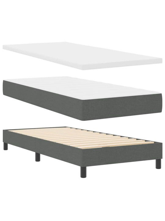 Kontinentālā gulta ar matraci tumši pelēka 90 x 190 cm audums