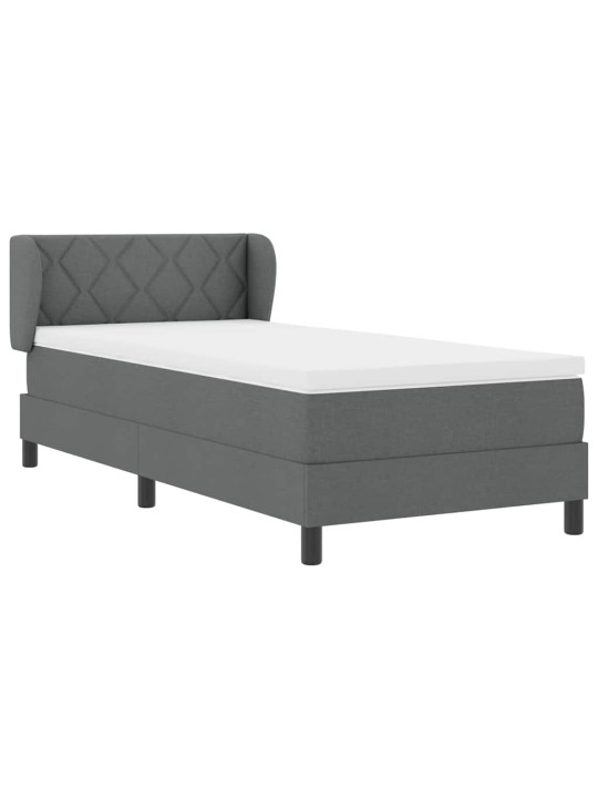 Kontinentālā gulta ar matraci tumši pelēka 90 x 190 cm audums