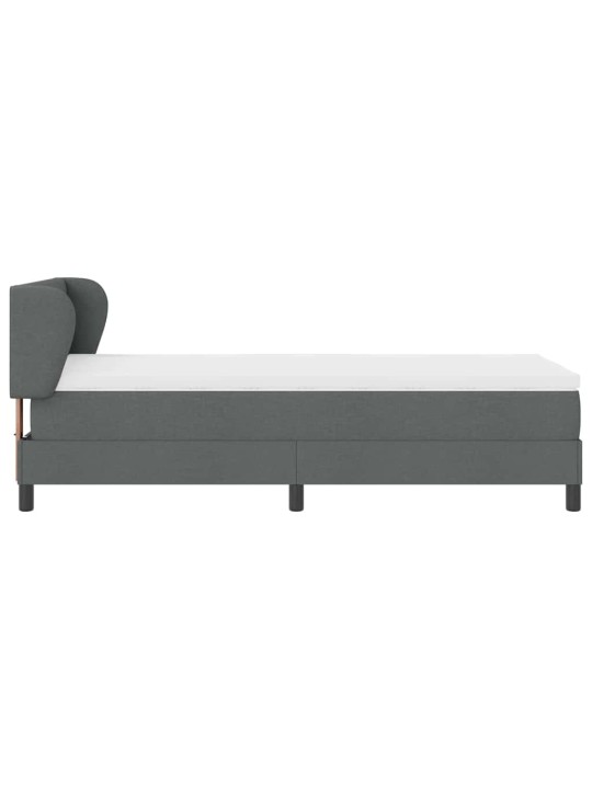 Kontinentālā gulta ar matraci tumši pelēka 90 x 190 cm audums