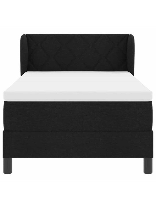 Kontinentālā gulta ar matraci melna 90 x 200 cm audums