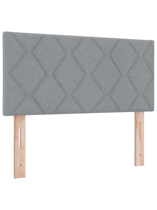 Kontinentālā gulta ar matraci gaiši pelēka 100 x 200 cm audums