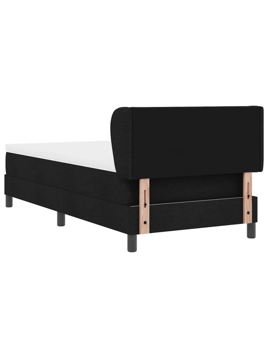Kontinentālā gulta ar matraci melna 100 x 200 cm audums