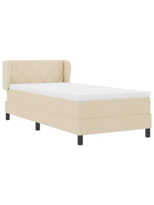 Kontinentālā gulta ar matraci krēmkrāsa 100 x 200 cm audums