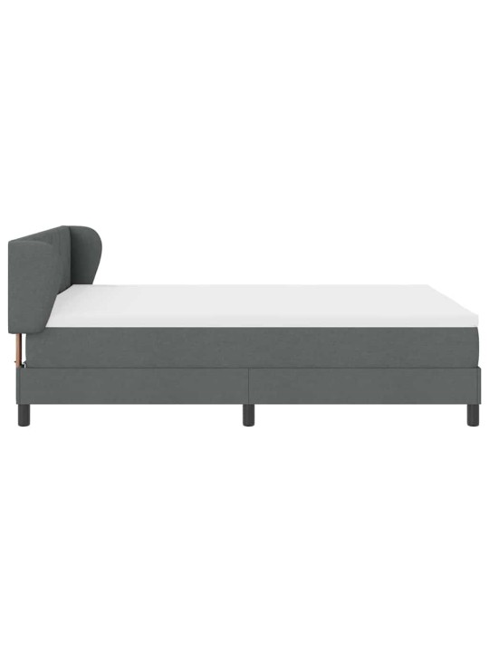 Kontinentālā gulta ar matraci tumši pelēka 140 x 190 cm audums