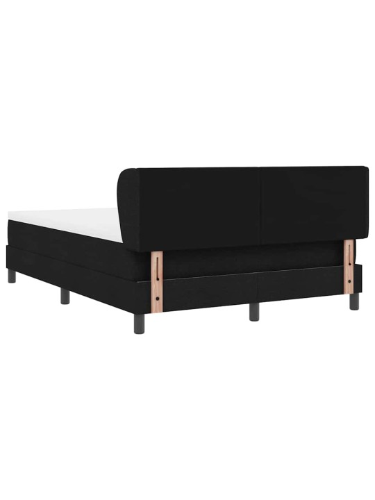 Kontinentālā gulta ar matraci melna 140 x 190 cm audums