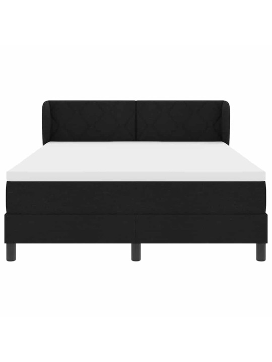 Kontinentālā gulta ar matraci melna 140 x 190 cm audums