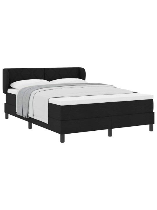 Kontinentālā gulta ar matraci melna 140 x 190 cm audums