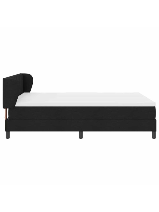 Kontinentālā gulta ar matraci melna 140 x 190 cm audums
