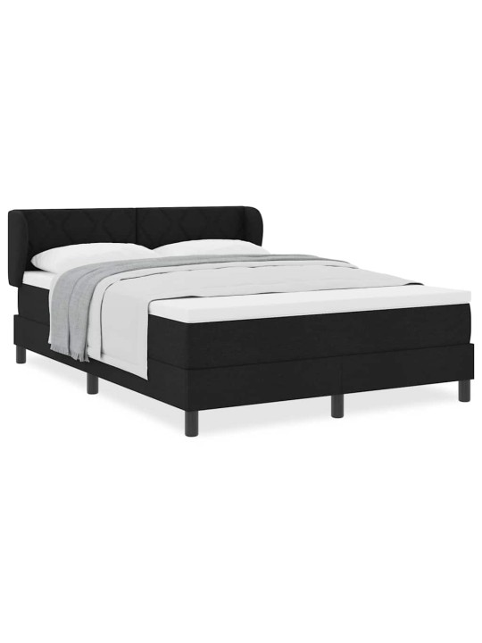 Kontinentālā gulta ar matraci melna 140 x 190 cm audums