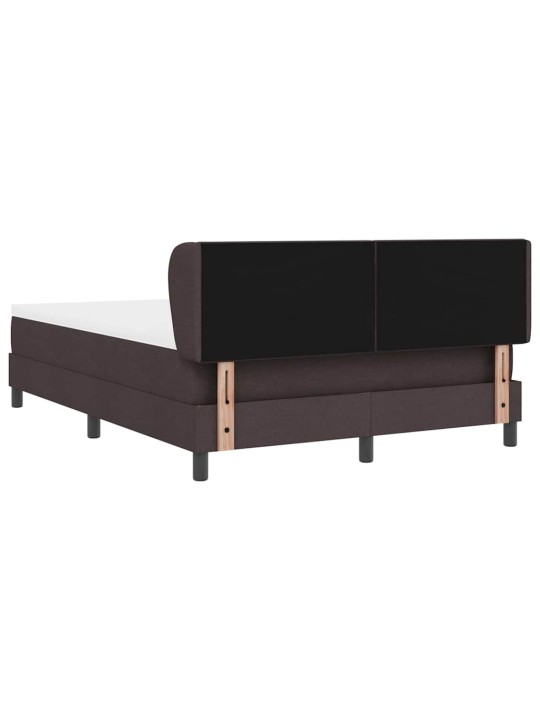Kontinentālā gulta ar matraci tumši brūna 140 x 190 cm audums