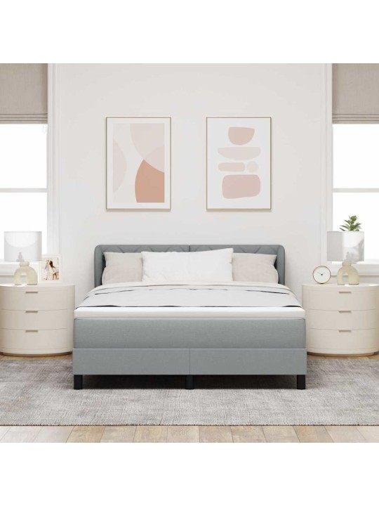 Kontinentālā gulta ar matraci gaiši pelēka 140 x 200 cm audums