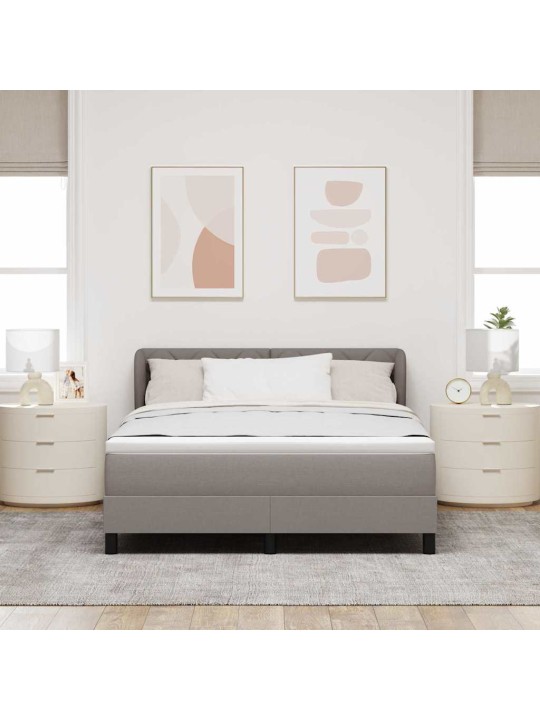 Kontinentālā gulta ar matraci pelēkbrūna 140 x 200 cm audums