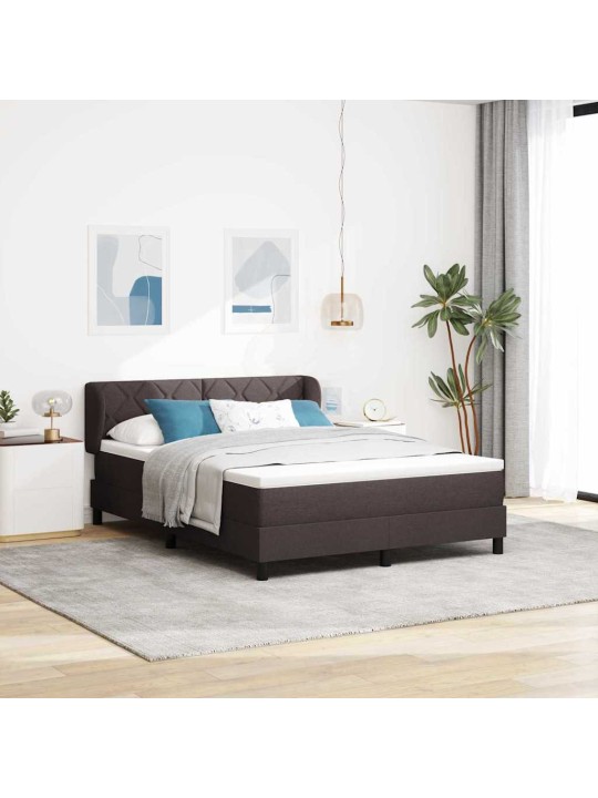 Kontinentālā gulta ar matraci tumši brūna 160 x 200 cm audums