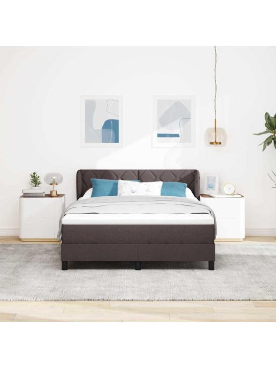 Kontinentālā gulta ar matraci tumši brūna 160 x 200 cm audums