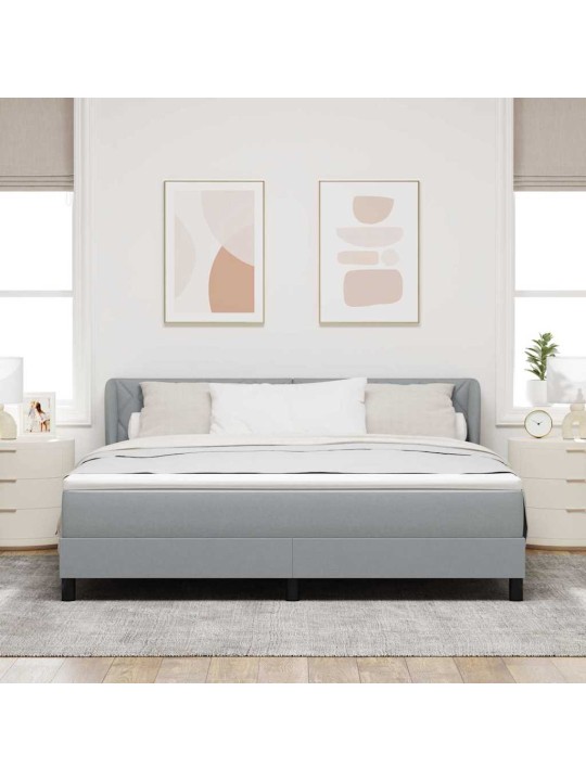 Kontinentālā gulta ar matraci gaiši pelēka 180 x 200 cm audums