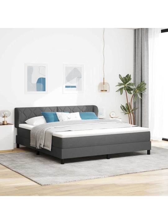 Kontinentālā gulta ar matraci tumši pelēka 180 x 200 cm audums