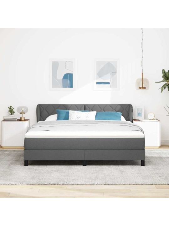 Kontinentālā gulta ar matraci tumši pelēka 180 x 200 cm audums