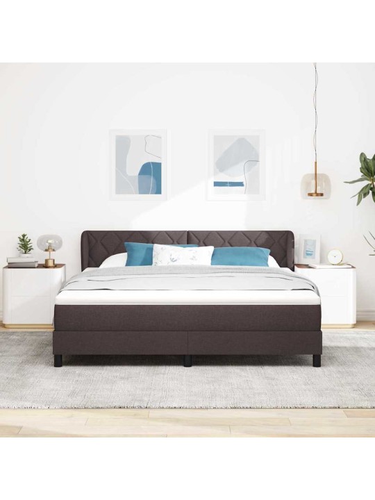 Kontinentālā gulta ar matraci tumši brūna 180 x 200 cm audums