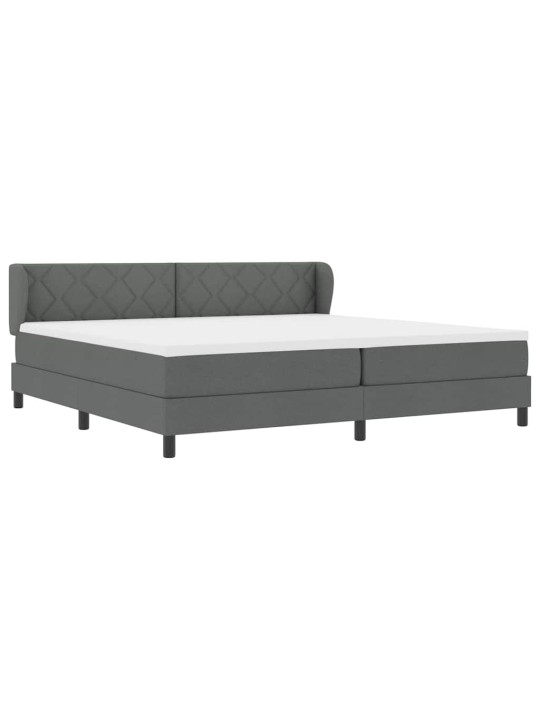 Kontinentālā gulta ar matraci tumši pelēka 200 x 200 cm audums