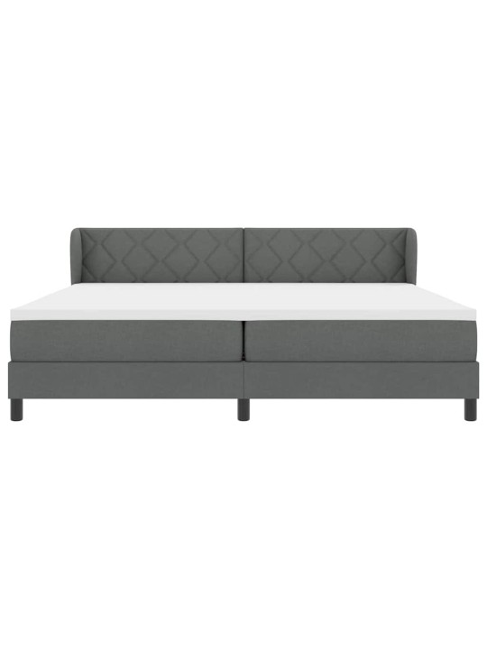Kontinentālā gulta ar matraci tumši pelēka 200 x 200 cm audums