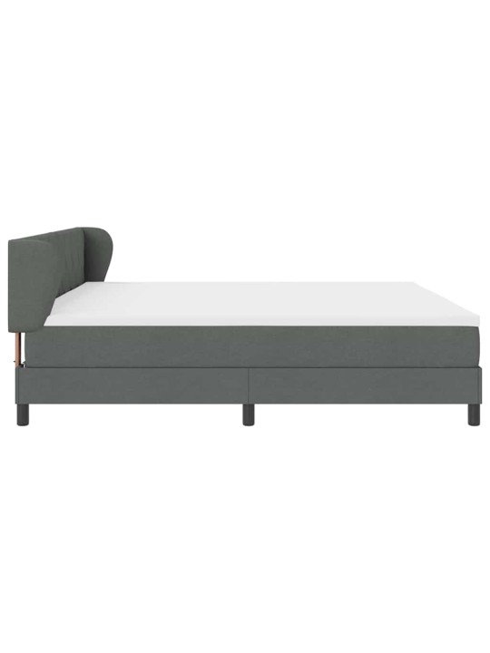 Kontinentālā gulta ar matraci tumši pelēka 200 x 200 cm audums