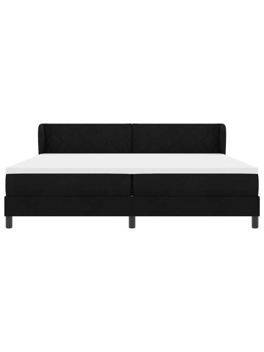 Kontinentālā gulta ar matraci melna 200 x 200 cm audums