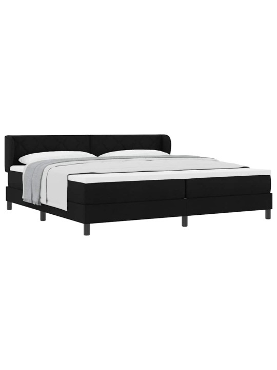 Kontinentālā gulta ar matraci melna 200 x 200 cm audums