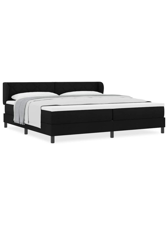 Kontinentālā gulta ar matraci melna 200 x 200 cm audums