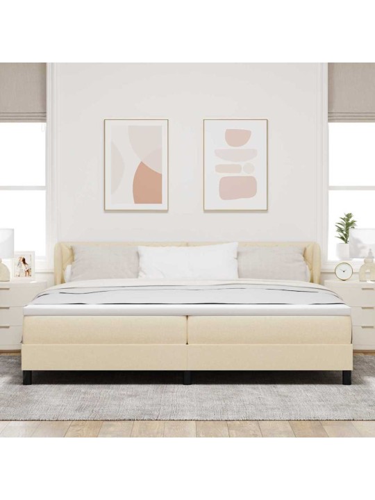 Kontinentālā gulta ar matraci krēmkrāsa 200 x 200 cm audums