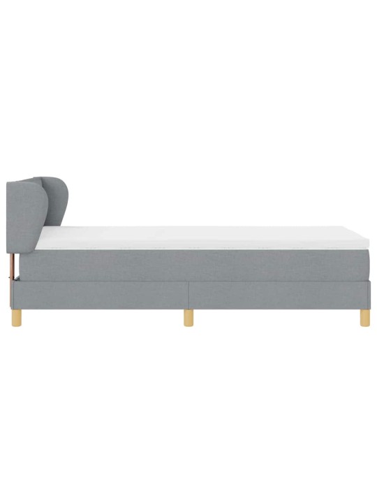Gulta ar atsperēm un matraci krēmkrāsā 90x200 cm fabric