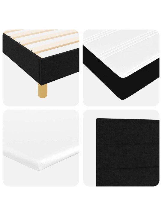 Gulta ar atsperēm un matraci krēmkrāsā 90x200 cm fabric melna