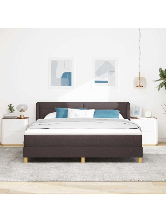 Gulta ar atsperēm un matraci krēmkrāsā 90x200 cm fabric