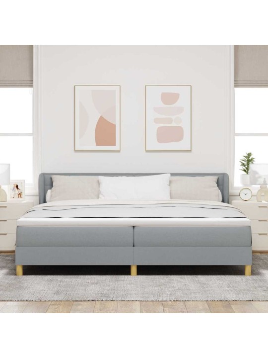 Gulta ar atsperēm un matraci krēmkrāsā 90x200 cm fabric