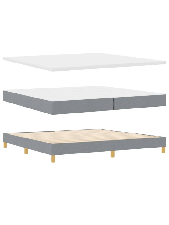 Gulta ar atsperēm un matraci krēmkrāsā 90x200 cm fabric
