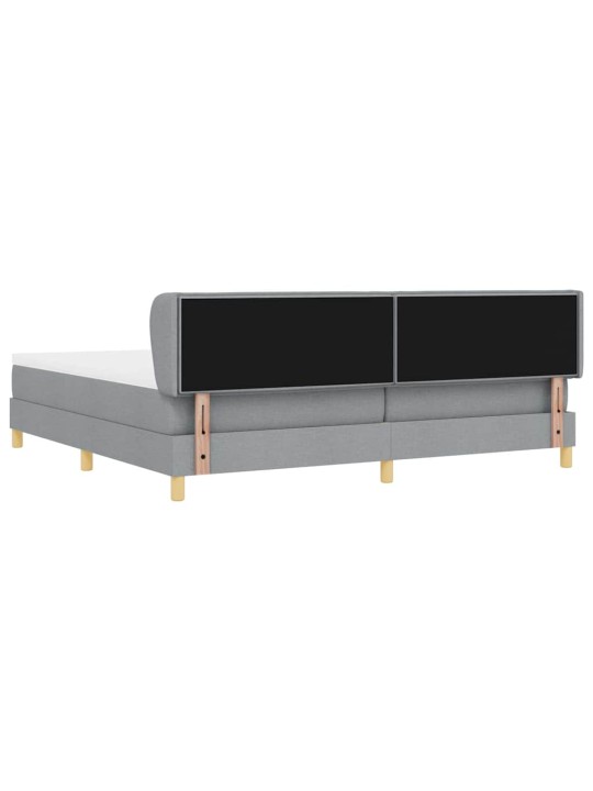 Gulta ar atsperēm un matraci krēmkrāsā 90x200 cm fabric