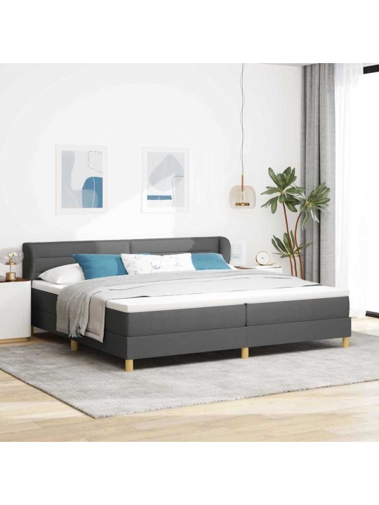Gulta ar atsperēm un matraci krēmkrāsā 90x200 cm fabric