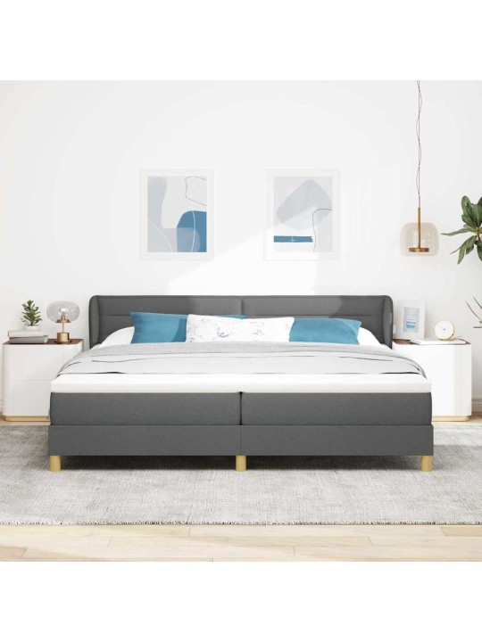 Gulta ar atsperēm un matraci krēmkrāsā 90x200 cm fabric