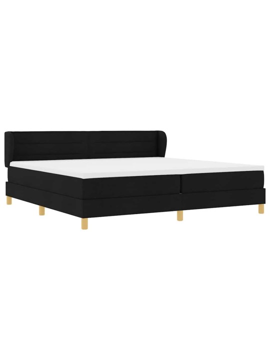 Gulta ar atsperēm un matraci krēmkrāsā 90x200 cm fabric melna