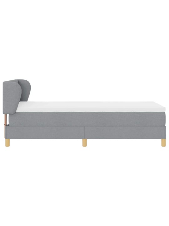 Gulta ar atsperēm un matraci krēmkrāsā 90x200 cm fabric