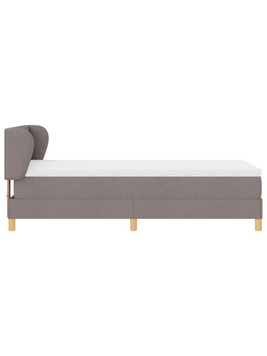 Gulta ar atsperēm un matraci krēmkrāsā 90x200 cm fabric