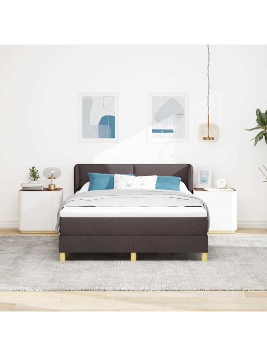 Gulta ar atsperēm un matraci krēmkrāsā 90x200 cm fabric