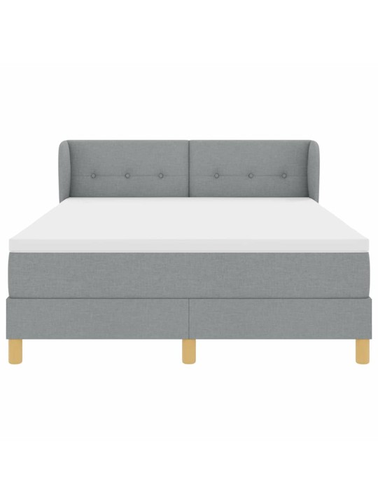 Gulta ar atsperēm un matraci krēmkrāsā 90x200 cm fabric