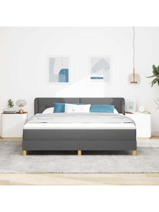 Gulta ar atsperēm un matraci krēmkrāsā 90x200 cm fabric