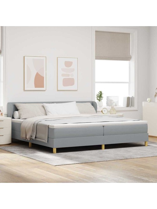 Gulta ar atsperēm un matraci krēmkrāsā 90x200 cm fabric
