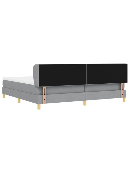 Gulta ar atsperēm un matraci krēmkrāsā 90x200 cm fabric