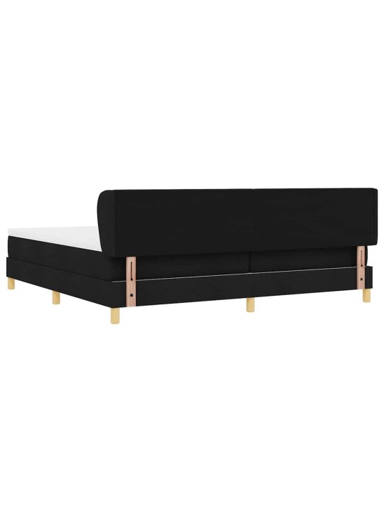 Gulta ar atsperēm un matraci krēmkrāsā 90x200 cm fabric melna