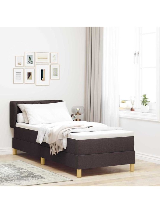 Gulta ar atsperēm un matraci krēmkrāsā 90x200 cm fabric