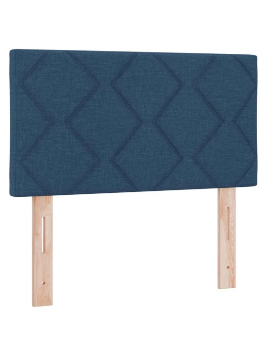 Gulta ar atsperēm un matraci krēmkrāsā 90x200 cm fabric zila